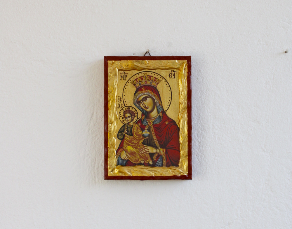 Χάρτινη Εικόνα Παναγίας και Χριστού