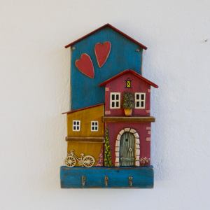 Κλειδοθήκη Σπιτάκια με Ποδήλατο