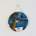 Χριστουγεννιάτικο Διακοσμητικό Σκυλάκι με Κοκκινολαίμη