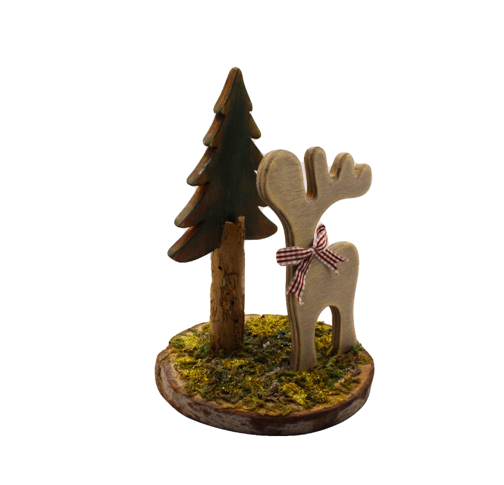 Διακοσμητικό Τάρανδος με Έλατο