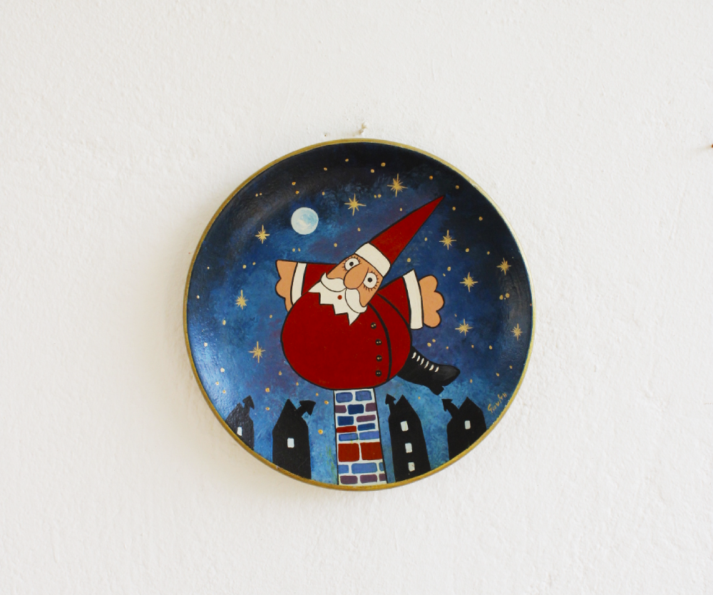 Ζωγραφιστό Κεραμικό Πιάτο Άγιος Βασίλης