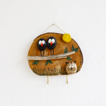 Κλειδοθήκη Πουλάκια με Γατούλα