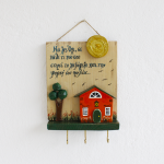 Κλειδοθήκη με Πορτοκαλί Σπιτάκι